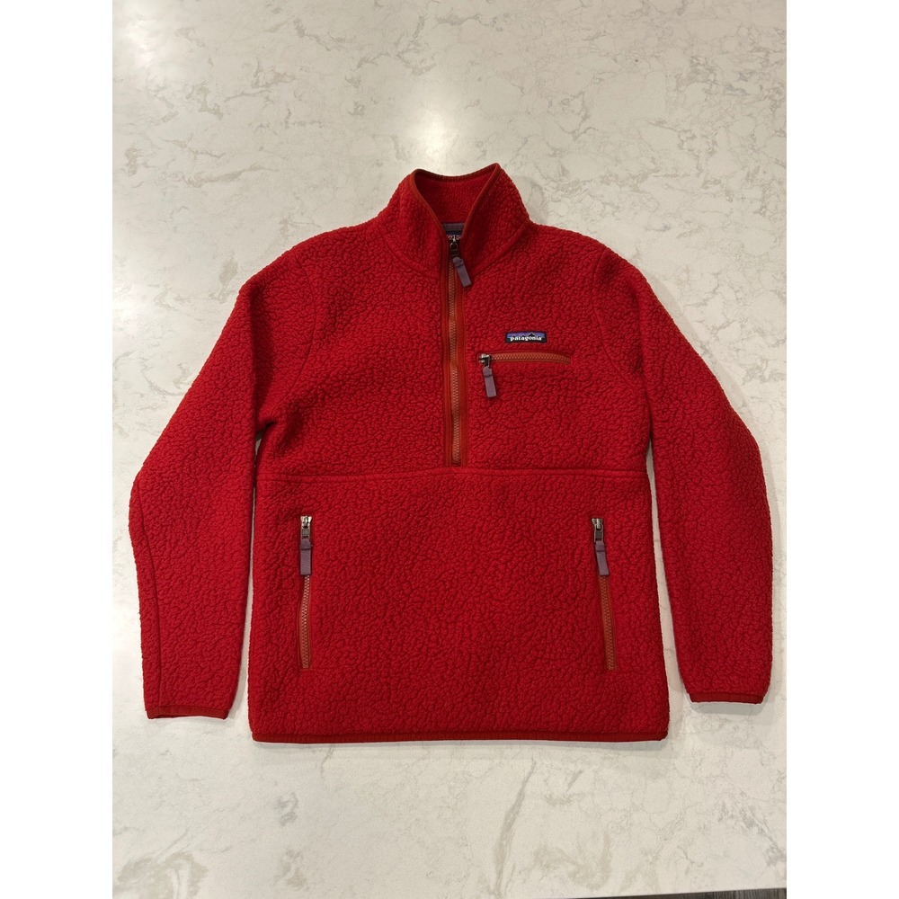 Patagonia Women's Retro Pile Fleece Red Marsupial Pullover XS